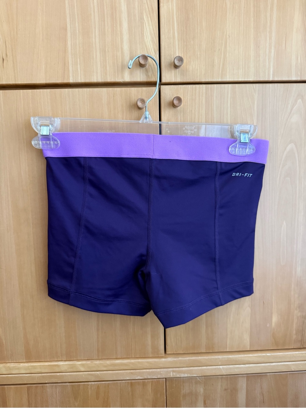 Nike Purple Sports Bra and Shorts Set with Pink Swoosh - Picture 5 of 5